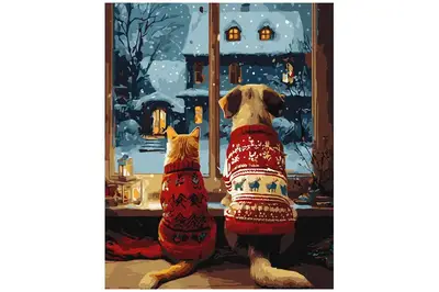 Набір для розпису по номерах "Затишок пухнастиків" KHO6834 40х50см IDEYKA купити