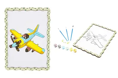 Картина по номерах дерев'яна "Літачок" формат А4 Puz-22953 PuzzleOk купити