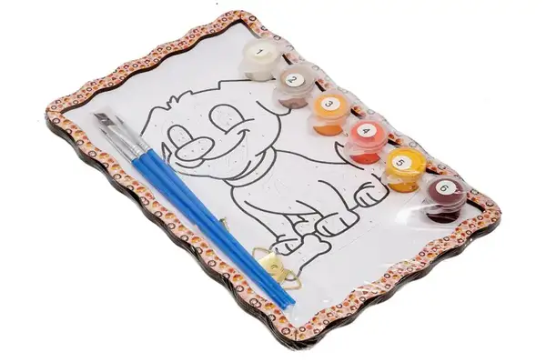 Набір для розпису по номерах Puz-22975 "Вірний друг" дерев'яний, формат А5 PuzzleOk купити недорого в Україні, фото 2