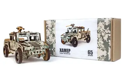 Конструктор 65-00743 "Хамер"дерев'яний, 65 дет., р.11x21x10см PuzzleOK купити