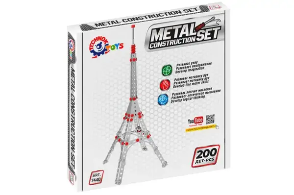 Конструктор металевий 7440 “Ейфелева вежа” 200 дет. в коробці ТЕХНОК купити недорого в Україні, фото 4
