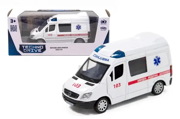 Автомодель - MERCEDES-BENZ SPRINTER ШВИДКА ДОПОМОГА 250295 в коробці TechnoDrive купити