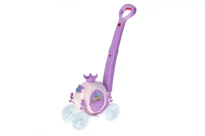 Бульбашкова машина-каталка "Карета" з ручкою, на батарейках, в коробці, 2кольори 99005 р.22,7*10,7*20см купити