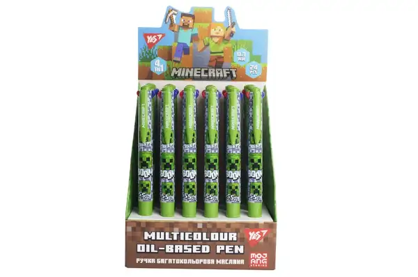 Ручка кулькова 412266 "Minecraft" 0.7 мм, 4 кольори Yes купити