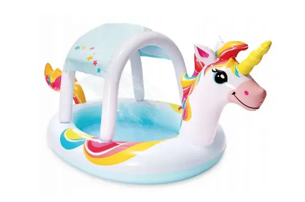 Басейн надувний INTEX 58435 "Единоріг" зі з`ємним дахом р. 254*132*109 см. купити недорого в Україні, фото 2