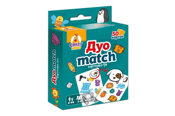 Гра настільна розважальна VT5904-03 "Дуо Match" Vladi Toys купити