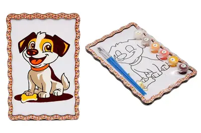 Набір для розпису по номерах Puz-22975 "Вірний друг" дерев'яний, формат А5 PuzzleOk купити