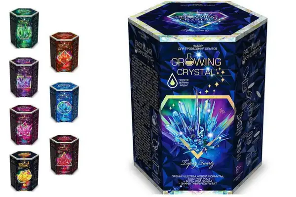 Набір для дослідів GRK-01-01U,02U,03U..08U "GROWING CRYSTAL" в коробці DANKO купити