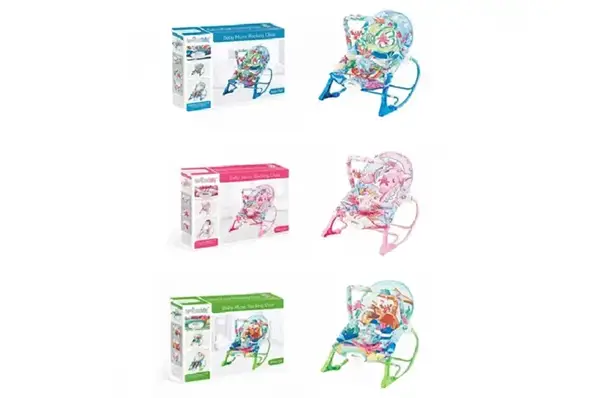 Гойдалка шезлонг 555-36A/36B/36C 0-18 кг, вібрація, музика, світло, 3 кольори, в коробці р.53x8,5x40 см купити