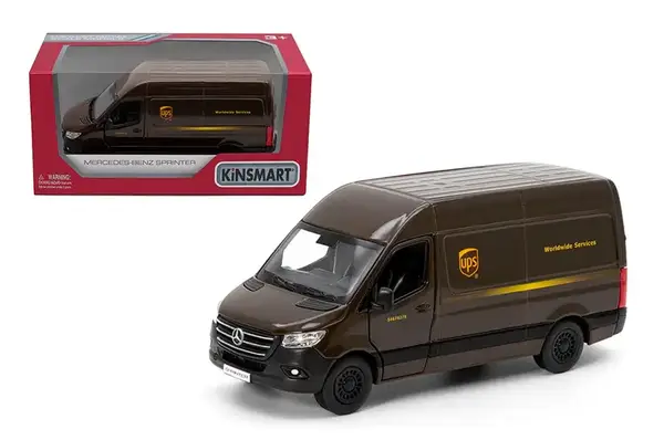 Модель автобус Kinsmart MERCEDES-BENZ 5'' KT5430W Sprinter UPS металевий, інерційний, коробка купити