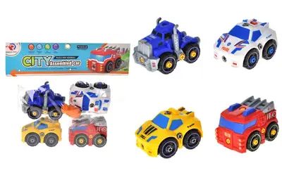 Набір машин конструкторів RL589-28D в кульку 4шт р.32.5x29 см YG Toys купити