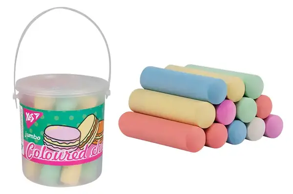 Крейда кольорова 400510 JUMBO "Sweet Cream" 12 шт у відрі Yes купити