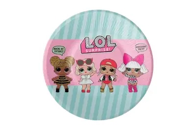 Паперові тарілки 12468 "Мультик лялечки" кольорові 10шт. (18см.) купити