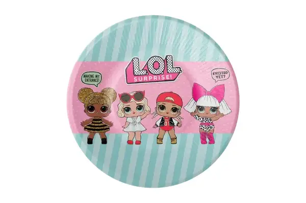 Паперові тарілки 12468 "Мультик лялечки" кольорові 10шт. (18см.) купити