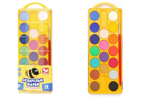 Фарби акварельні сухі Школярик 18 кольорів 83210900-UA купити