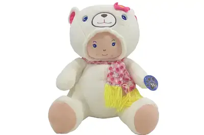 Лялька м"яка в костюмі ведмедика в кульку D1801 р.40*43*20см купити