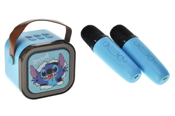 Караоке з 2 мікрофонами Стіч Stitch! блутуз колонка на акумуляторі,слот для карти пам'яті,13x7x14см купити