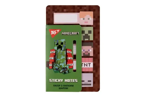 Папір з липким шаром YES "Minecraft" в наборі 100 аркушів (5х20) купити