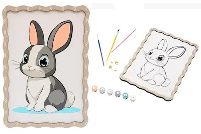 Картина по номерах "Кролик" дерев'яна, формат А4 Puz-22944 PuzzleOk купити
