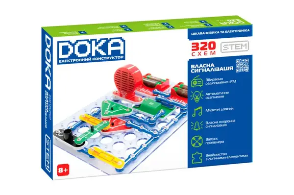 Конструктор електронний D70707 "320 СХЕМ" DOKA купити
