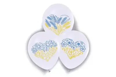 Повітряні кульки "Патріотичні серця" білі ТМ "Твоя Забава" купити
