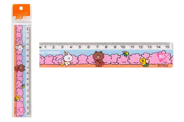 Лінійка 370656 15 см "Line Friends", рожева Yes купити
