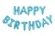 Фольгована кулька надпис "Happy Birthday" блакитна 16" (40 см) купити недорого в Україні, фото 50261