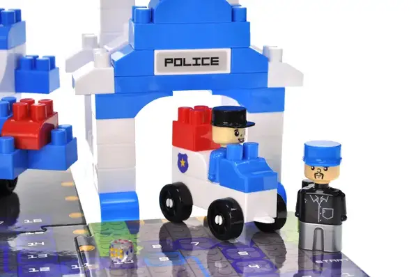 Конструктор блочний QB300-002 "Block&Steps: Поліцейський патруль" + ходилка і меморі гра 3в1, 94дет. qbee купити недорого в Україні, фото 5