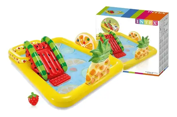 Ігровий центр INTEX "Фруктове задоволення" з гіркою і фонтанчиком, в коробці 57158 р.244*191*91см купити