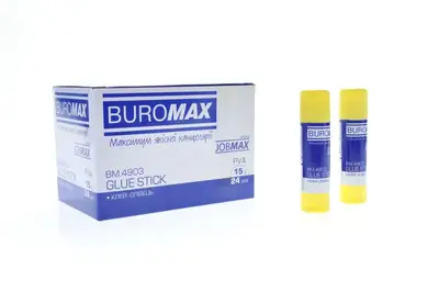 Клей-олiвець BUROMAX 15г BM.4903 24 шт. (продається упаковкою) купити