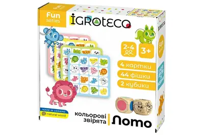 Розумне лото 900804 "Кольорові звірята" в коробці 12x12x4 см. IGROTECO купити