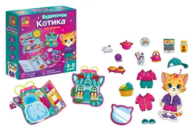 Гра розвиваюча з липучками VT1330-02 "Будиночок котика" Vladi Toys купити