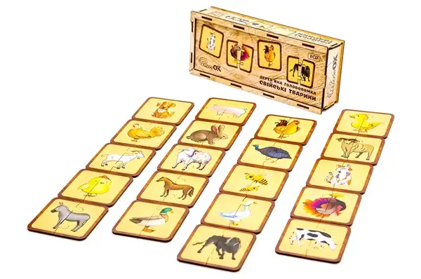 Головоломка дерев'яна Puz-37351 "Свійські тварини" PuzzleOk купити недорого в Україні, фото 4