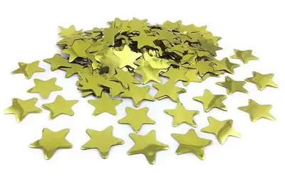 Конфеті зірочки золотого кольору 35мм., 100 гр./уп. купити