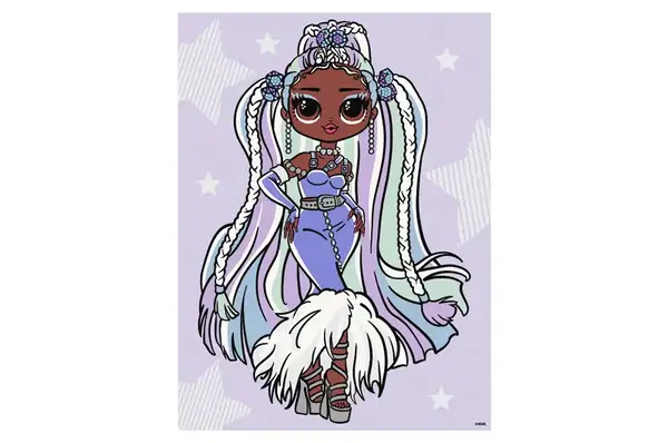 Набір для розпису по номерах для дітей "L.O.L. Surprise! O.M.G. Fashion show Lady Braids" зі стразами 30х40 см. KHO6272 купити
