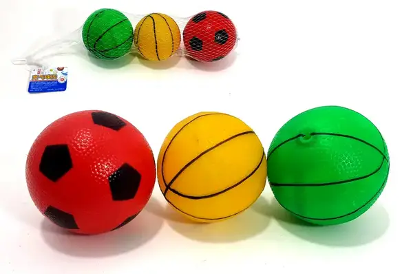 М'яч дитячий "Спорт" 10см, 3шт в сітці YT017-019 р.34*10*10см купити