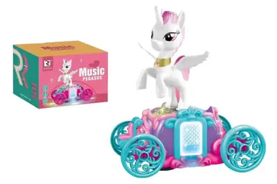 Карета музична на батарейках з єдинорогом в коробці ZR179-14 р.18,8*14*14,1см купити