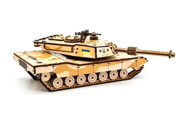 Конструктор Puz-26917 "ABRAMS" дерев'яний, 187 дет., розмір 28х11х10 см PuzzleOk купити недорого в Україні, фото 4