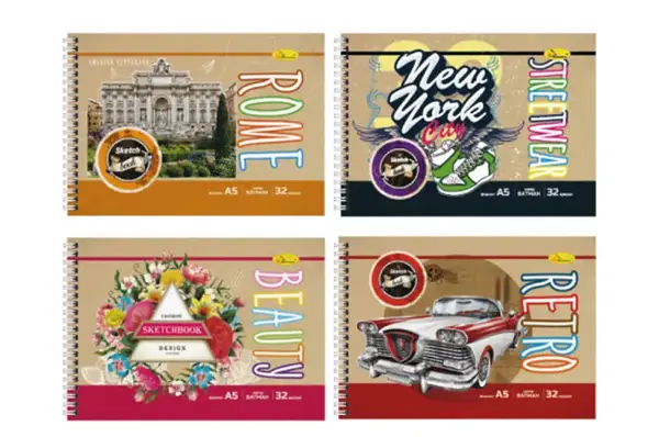 Скетчбук СБК-А5-32 "Крафт" 32 аркуші, А5 Апельсин купити