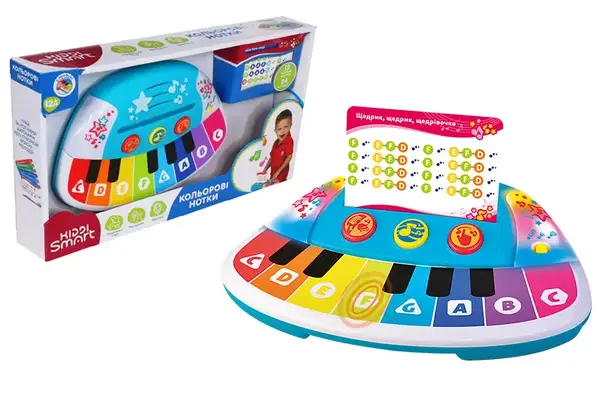 Піаніно KIDDI SMART – КОЛЬОРОВІ НОТКИ 4514T-KS, 12 карток з пісеньками купити