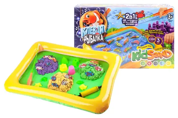 Набір з кінетичним піском KRKS-01-01U "Кльова рибалка KIDSAND" 1200 гр DANKO купити