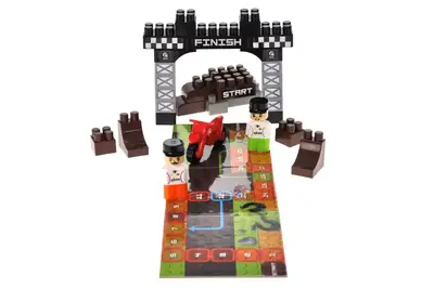 Конструктор блочний QB300-103 "Block&Steps: Мототрек" + ходилка і меморі гра 3в1, 40дет. qbee купити