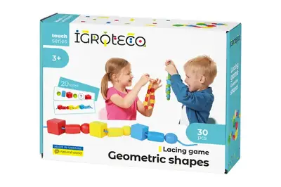 Дерев'яна гра-шнурівка "Геометрика" 30 дет. 900019 IGROTECO купити