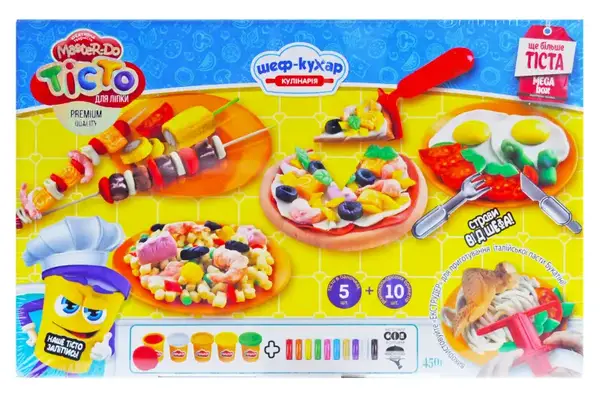Набір для ліплення з тістом TMD-09-01U "Master Do: ШЕФ-КУХАР Піца" великий, в коробці DANKO купити