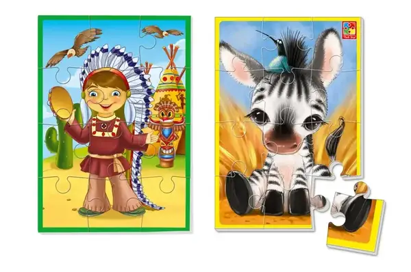 Пазли фомові "Зебра+індіанець" VT1103-46 VladiToys купити