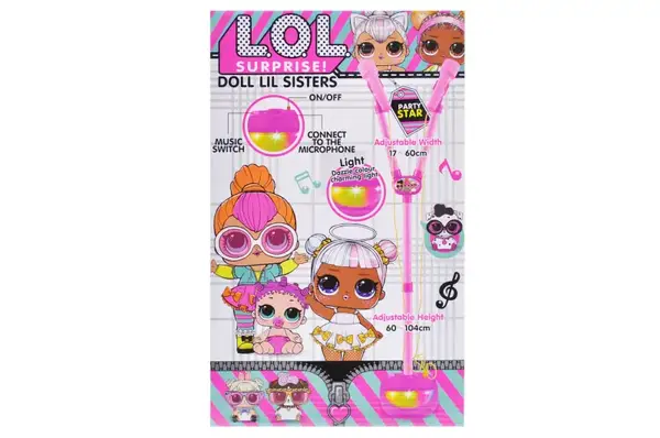 Мікрофон "Лялька герой" на підставці, подвійний, музичний, зі світлом, в коробці 5008 р.34,5*6*21см. купити