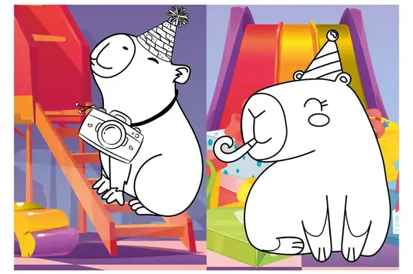 Розмальовка зі стікерами CB22 "Свято Капібари" Ideyka купити недорого в Україні, фото 3