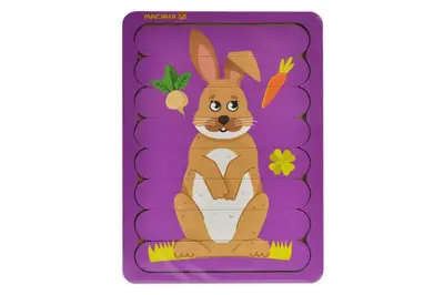 Пазл-вкладка, серія лісові тварини "Зайчик" купити