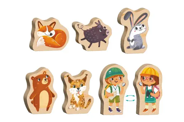 Пазл ходилка "Хто живе в лісі" з дерев'яними фігурками 300608 DoDo купити недорого в Україні, фото 5