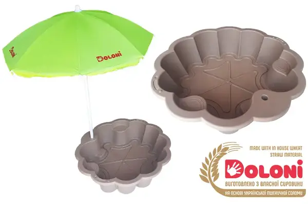 Пісочниця 01235/01eco "Квітка" з парасолькою темно-коричнева DOLONI купити